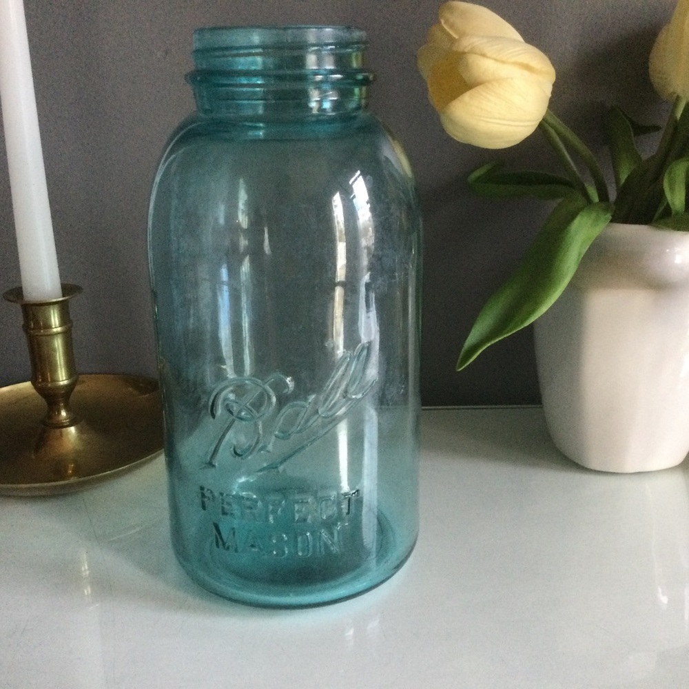 Large Blue Glass Ball Perfect Mason Jar